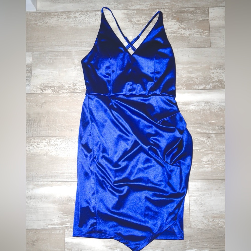 Blue Satin Dress
